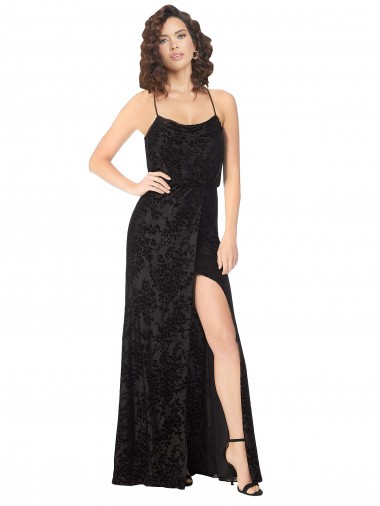 Sleeveless Black Criss Cross Back A-Line Spaghetti Straps Bridesmaid Dress Maidstone