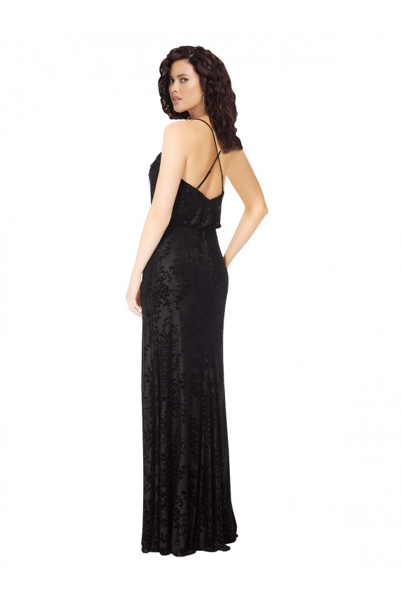 Sleeveless Black Criss Cross Back A-Line Spaghetti Straps Bridesmaid Dress Maidstone