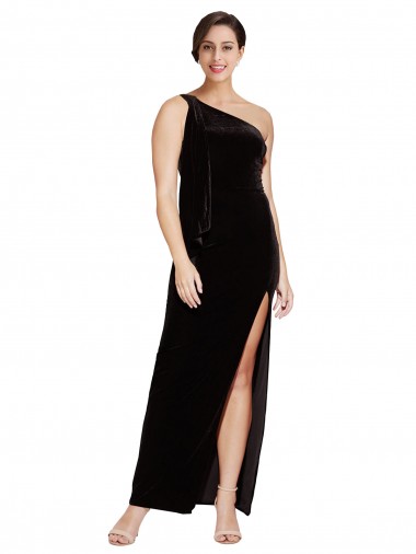 Sleeveless Black Sheath One Shoulder Formal Evening Gown / Prom Dress / Bridesmaid Dress Maidstone