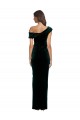 Sleeveless Dark Green Sheath Off the Shoulder High Low Evening Gown / Prom Dress / Bridesmaid Dress Maidstone