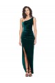 Sleeveless Dark Green Low Back Sheath One Shoulder High Low Evening Gown / Prom Dress / Bridesmaid Dress Maidstone