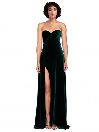 Sleeveless Dark Green Low Back A-Line Sweetheart Semi Formal Evening Dress / Prom Dress / Bridesmaid Dress Maidstone