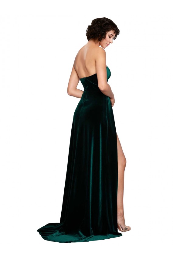 Sleeveless Dark Green Low Back A-Line Sweetheart Semi Formal Evening Dress / Prom Dress / Bridesmaid Dress Maidstone